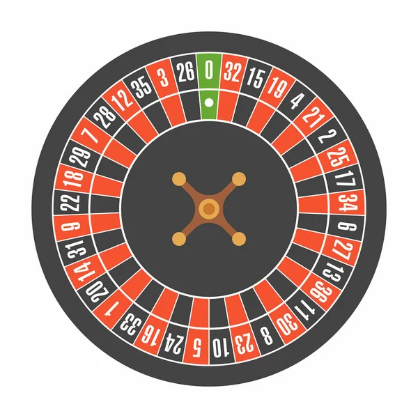 European Roulette Wheel Top View — Stock Vector