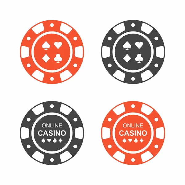 Set Casino Chips Top View — Stock Vector