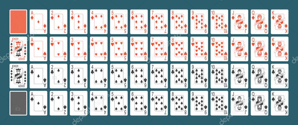 playing cards full set isolated on Blue background