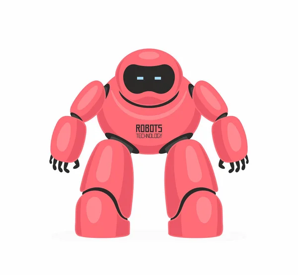 Robot Rosso Isolato Sfondo Bianco — Vettoriale Stock