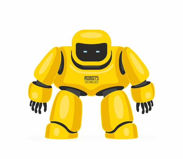 Robô Amarelo Isolado Fundo Branco — Vetor de Stock