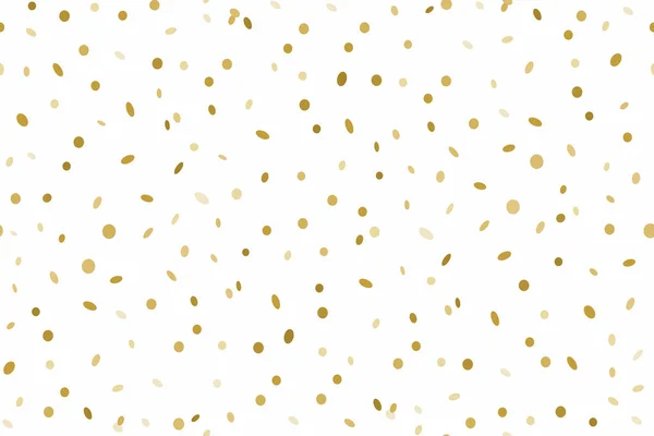 Padrão Sem Costura Golden Confetti Isolado Fundo Branco — Vetor de Stock