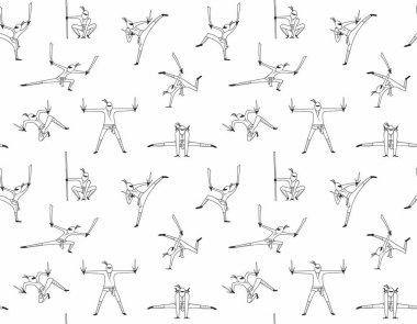 Beyaz arka plan üzerinde izole Ninja seamless modeli