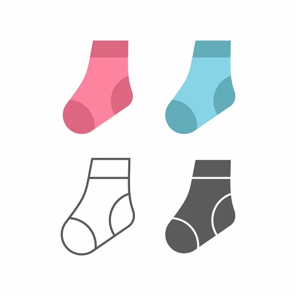 Bébé Chaussettes Icône Isolé Sur Fond Blanc — Image vectorielle