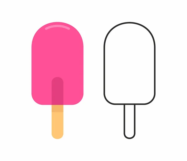 冰淇淋放在棍子上 在白色背景上被隔离 — 图库矢量图片