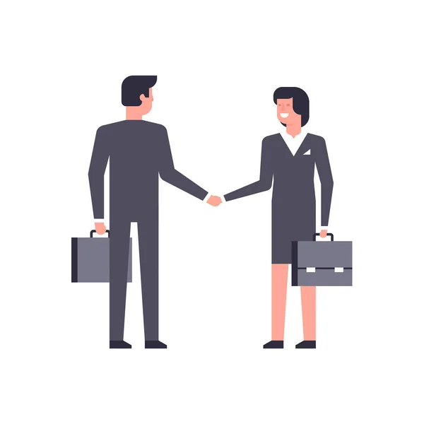 Businessmen Shake Hands Making Deal Teamwork Solution Business Partners Successful — Stock Vector