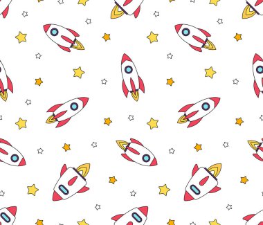 Roketlerde kusursuz desen var. beyaz arkaplanda izole