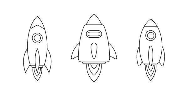 Raketten Geïsoleerd Witte Achtergrond — Stockvector