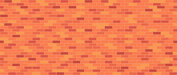 Pomerančová Cihlová Zeď Horizontální Panoramatický Pohled — Stockový vektor