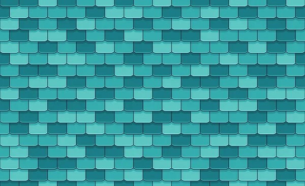 Blue Roof Tiles Seamless Pattern — Stock Vector