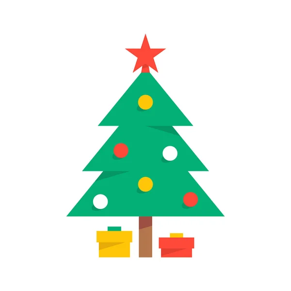 Christmas Tree Isolated White Background — Stock Vector