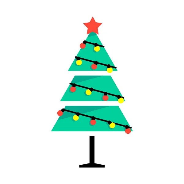 Karácsonyfa Elszigetelt Fehér Background — Stock Vector