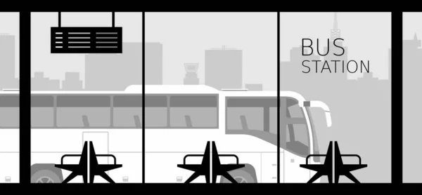 Estación Autobuses Diseño Plano Aislado Sobre Fondo Blanco — Vector de stock