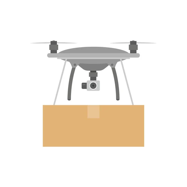 Drone Livraison Paquet Service Aérien Livraison Express Style Plat Isolé — Image vectorielle