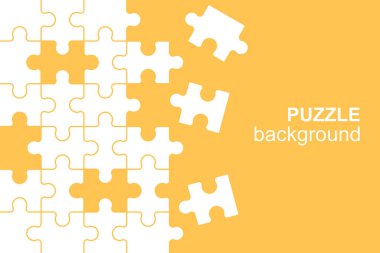 Sarı arka planda bulmacanın beyaz detayları. Düz Biçim