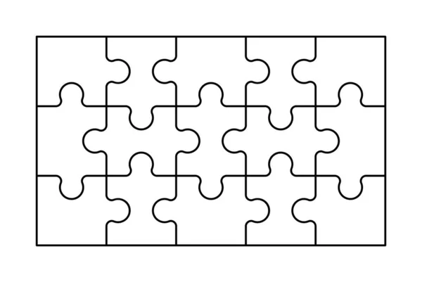 Set Aus Schwarz Weißen Puzzleteilen Puzzle Attrappe Flacher Stil Isoliert — Stockvektor