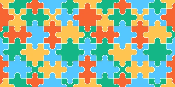 Problemfri Mønster Med Puzzle Flad Stil – Stock-vektor