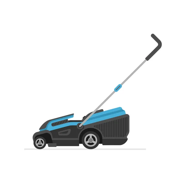Blue Lawn Mower Плаский Стиль Ізольований Білому Тлі — стоковий вектор