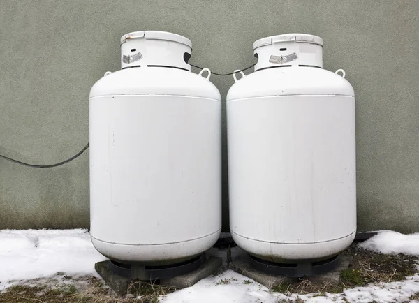 Two Home Propane Tanks — Stock Photo, Image