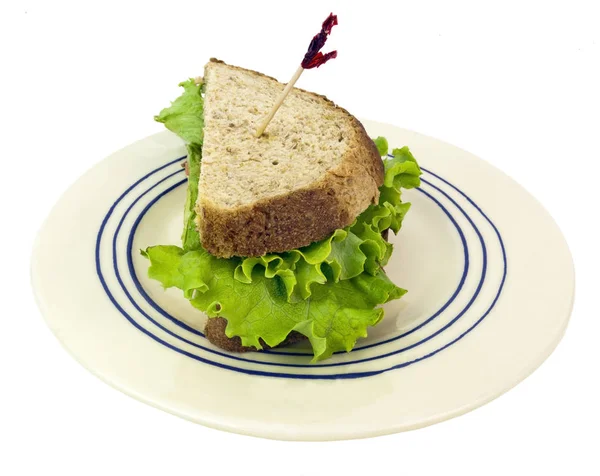 Половина сэндвича с модной зубочисткой — стоковое фото