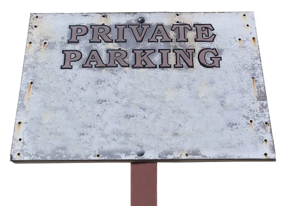 Weathered PRIVATE PARKING Sign — Stock Photo, Image