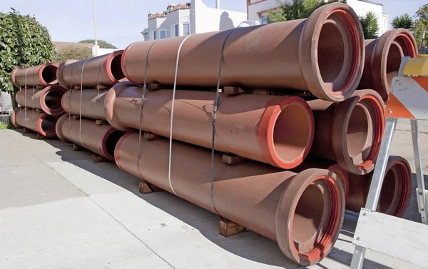 Stacked Construction Pipes — Stock Photo, Image