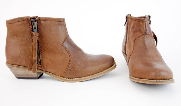 Leather Brown Anble Boots