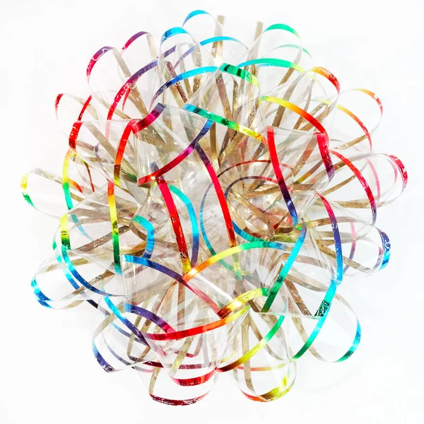 Colorful Transparent Cellophane Bow — Stock Photo, Image