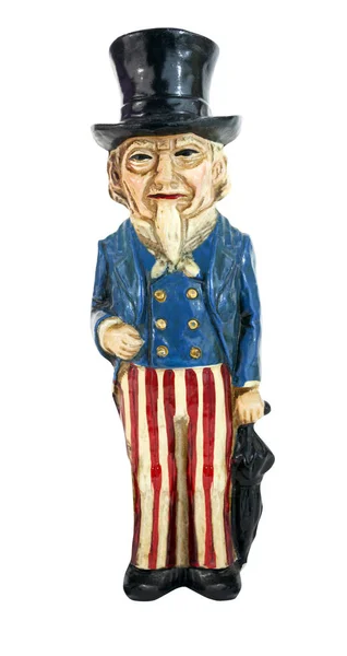 Vintage Uncle Sam Figurine Isolated — Stock Photo, Image