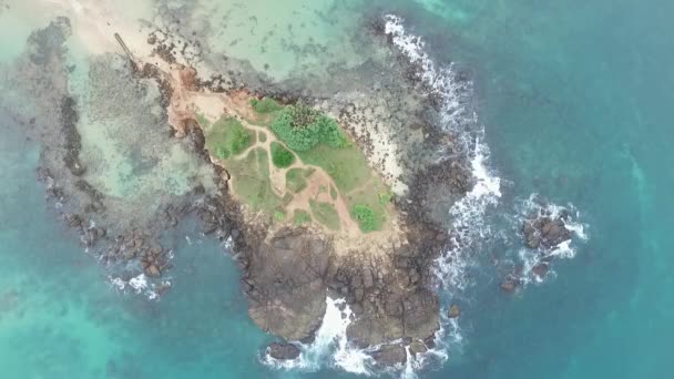 Hint Okyanusu Ndaki Drone Dan Deniz Adası — Stok video