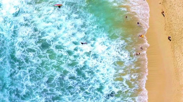 Вид Пляж Отдыхающими — стоковое фото