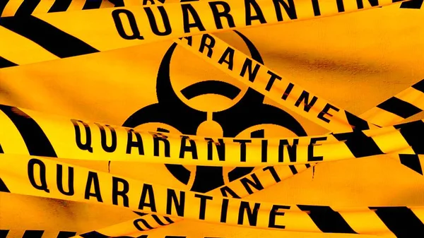 Illustration Quarantine Yellow Stripes Flag Background — Stock Photo, Image