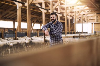 Sakallı bir erkek çiftçinin portresi..