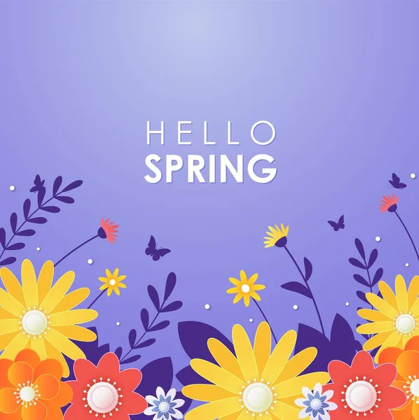 Ilustração Vetorial Flores Primavera Fundo Primavera — Vetor de Stock