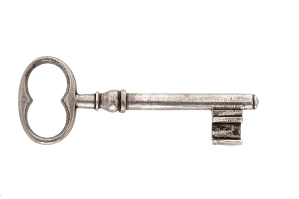 Old key on white background — Stock Photo, Image