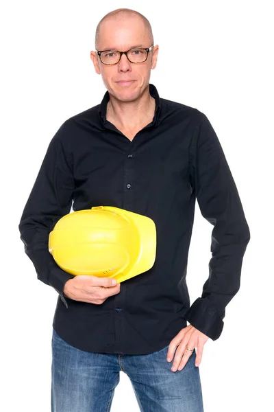 Man with eyeglasses and helmet — Stock Photo, Image