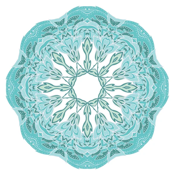 Adorno floral abstracto suave en un círculo — Vector de stock