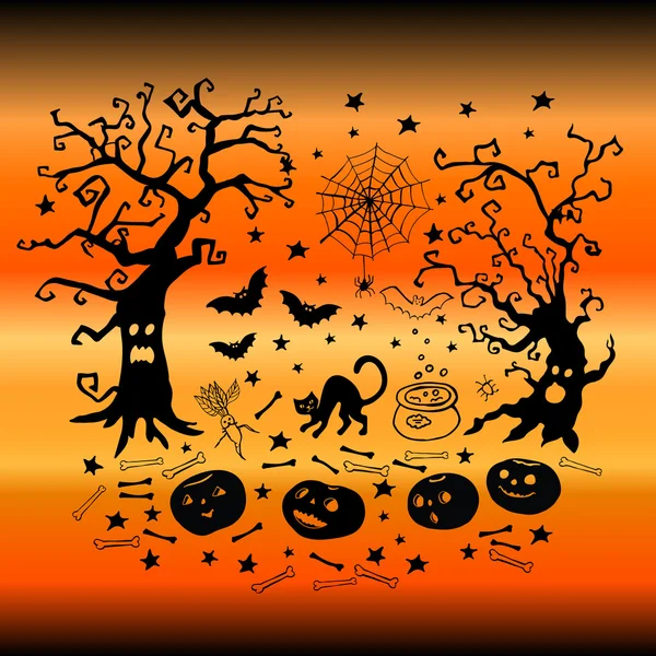 Set decorativo di Halloween — Vettoriale Stock