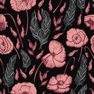 tüyler ve haşhaş boho tarzı desen