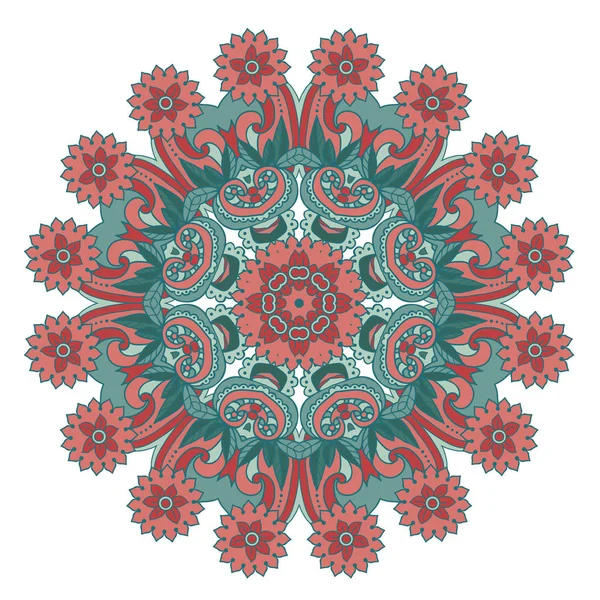Ornement floral abstrait en cercle — Image vectorielle