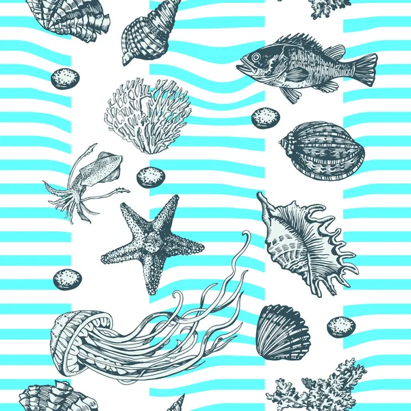 Modèle de mer avec des rayures — Image vectorielle