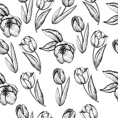 Lale ile bahar desen