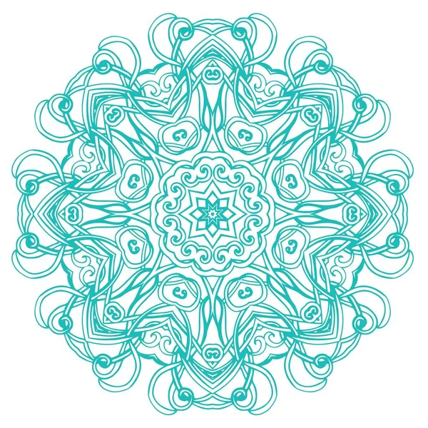 Mandala fantasia turchese — Vettoriale Stock