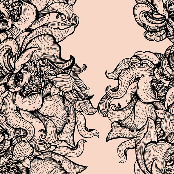 pattern with openwork stylized flowers