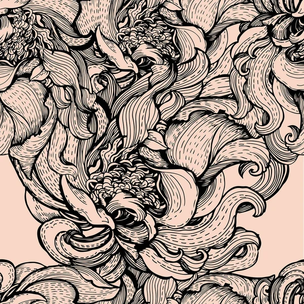 Ретро декоративный фон со стилизованными цветами — стоковый вектор