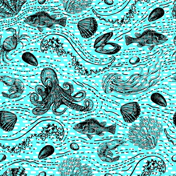 Motif de mer décoratif — Image vectorielle