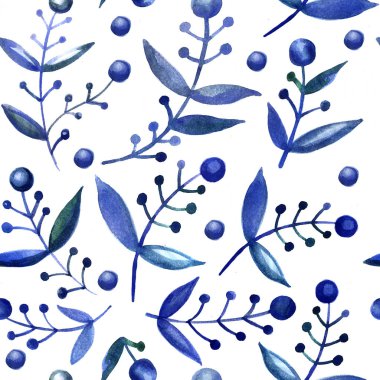 Mavi dalları ile desen