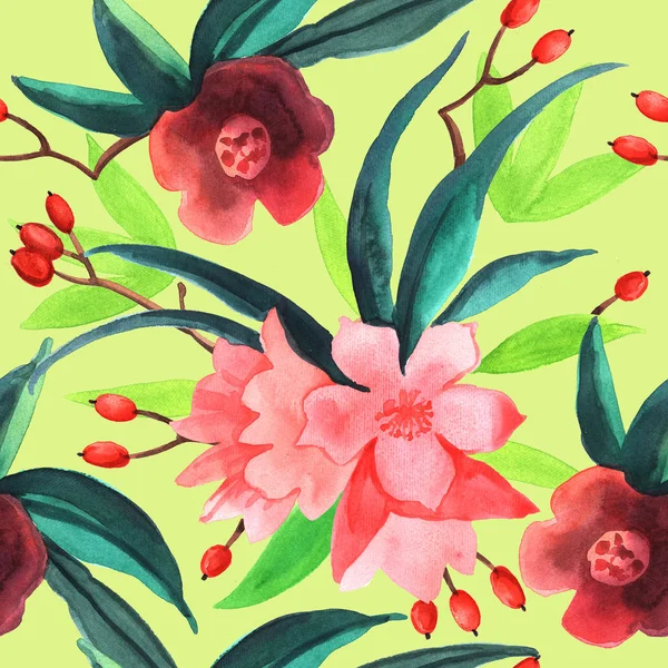 수채화 꽃 패턴 — 스톡 사진