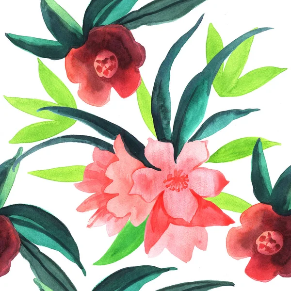 Suluboya çiçek desenle — Stok fotoğraf