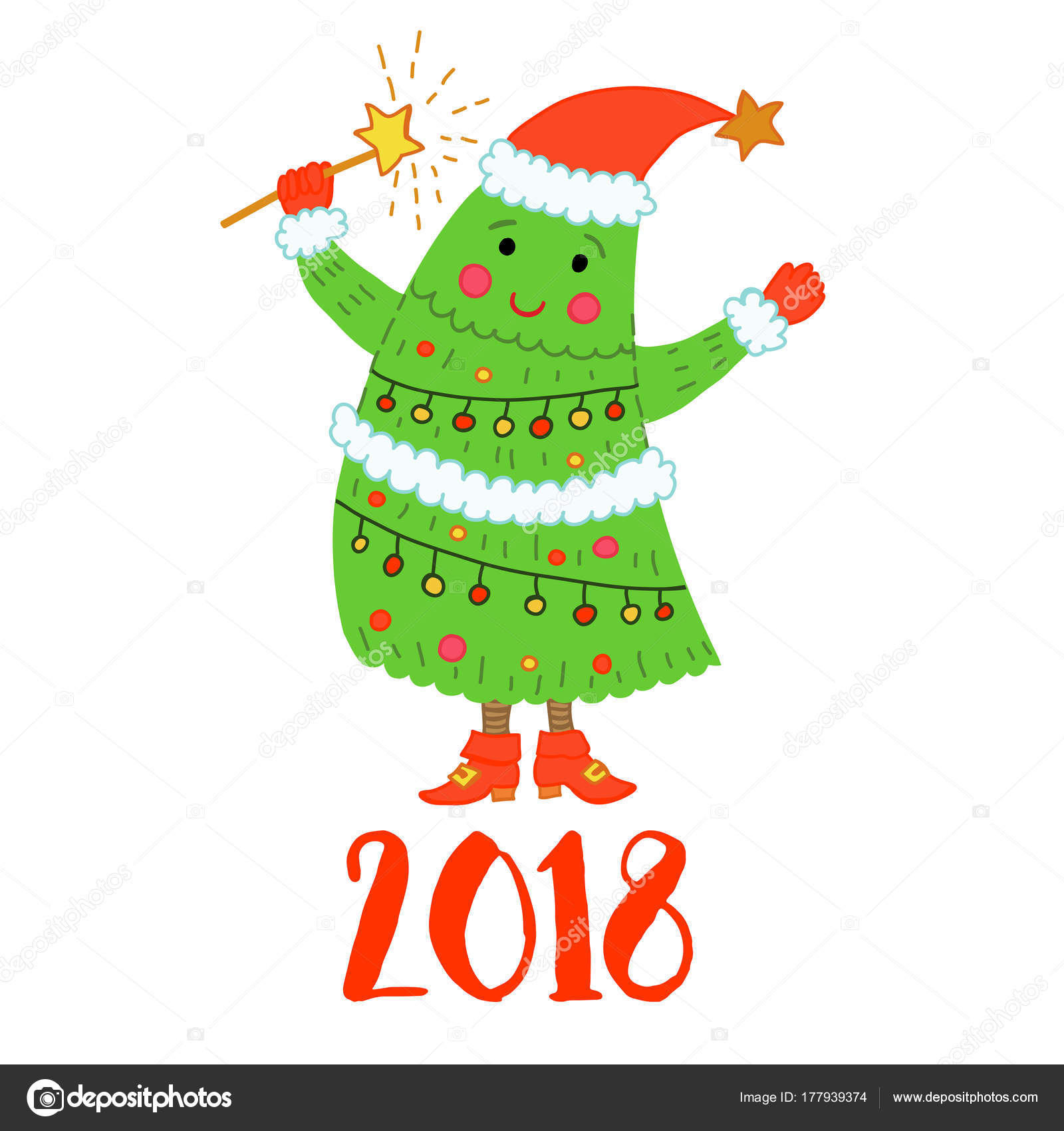 Karta śmieszne Choinki Ilustracja Karty Okolicznościowe